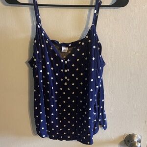Old Navy Navy Blue Polka Dot Camisole